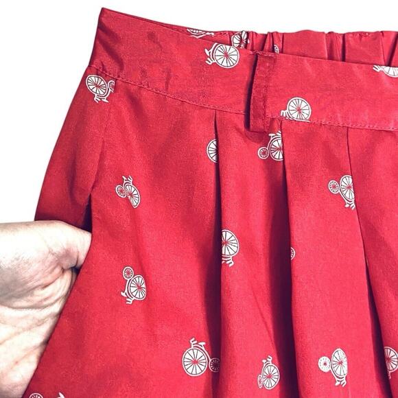 Y2K Bicycle Print‎ Skirt Womens M Pink Retro Playful Cottagecore Casual.Novelty - Picture 4 of 9
